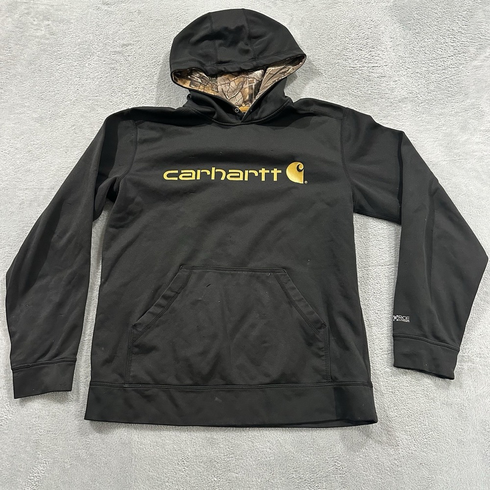 Carhartt Hoodie Pullover Sweatshirt Relaxed Men L Black Casual Workwear